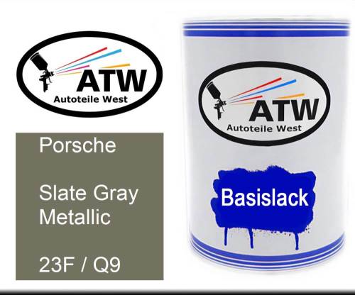 Porsche, Slate Gray Metallic, 23F / Q9: 500ml Lackdose, von ATW Autoteile West.